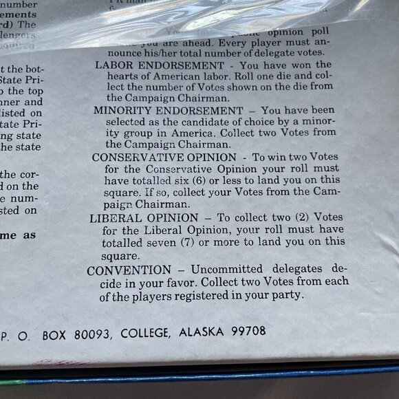 Campaign Board Game Special Republican Convention Edition 1984 Dallas 2-6 Player - Picture 8 of 12